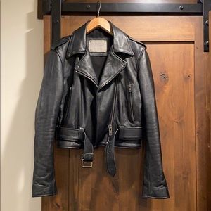 Understated Leather Shrunken MC jacket